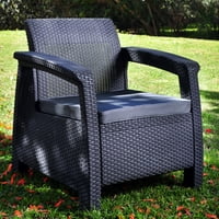 Keter Corfu smola Wicker fotelje, na otvorenom All Weather Patio sjedalo, sivo