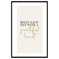 Tipografski Poster-Retro Print s citatima-Započnite svaki dan zahvalnim srcem, nadahnjujući, motivirajući - zidna