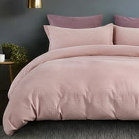 Komplet popluna od pamučnog tkanja vafla-poplun s teksturom vafla-Mekani i prozračni setovi posteljine, ružičasta