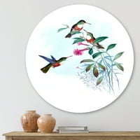 Designart 'drevni hummingbird iv' Tradicionalna metalna zidna umjetnost kruga - disk od 11