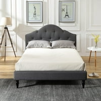 Moderni spavanje zimske tapecirane platforme krevet siva, kralj
