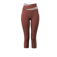 Ženske Capri hlače u tonu s podizanjem bokova joga hlače visokog struka sportske kapri hlače za trčanje s džepovima
