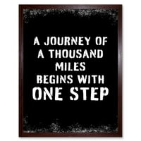 Putovanje od tisuću milja započinje jednim korakom nadahnjujući pozitivan motivirajući trening u teretani umjetnički