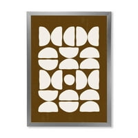 DesignArt 'Sažetak minimalni kompozicija pola mjeseca' Moderni uokvireni umjetnički tisak