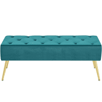 Easyfashion Modern Osmanska tapecirana klupa za nogu, 45 '' l × 16 '' W × 17'H Green