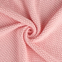 Jedinstveni prijedlozi mekani pleteni pokrivač od čistog pamuka, ružičasti, preveliki