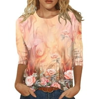 Majice s dugim rukavima, pripijene majice za žene širokog kroja s cvjetnim printom, poslovne casual košulje do