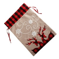 Karirani Božićni Los pahuljica poklon vrećica za slatkiše Božićni ukras Privjesak