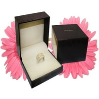Dijamantni zaručnički prsten za žene okrugli pasijans s 4 zuba od bijelog zlata 14k 0. Karat