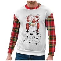 Božićni džemper s dugim rukavima s printom od 3 a za kreativni par, kaput za zabavu za jesen / zimu s okruglim