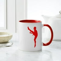 - Šalice siluete crvenog nogometaša-keramička šalica za uncu-Nova šalica za kavu i čaj