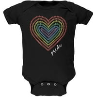 Pride Love Rainbow Gemstone Heart Soft Baby One Black 3- M