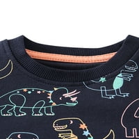 Cindysus Boy pulover dukserice dugih rukava Dinosaur Print Falls Tops Toplo putnička posada Nekne majice Na mornarsko