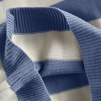 Muški džemperi i pulovers posada vrat dugi rukav pulover pulover prugasti plavi s