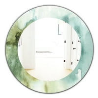 Dizajnerska umjetnost apstraktna akvarelna Zelena kuća tradicionalno ogledalo-ovalno ili okruglo zidno ogledalo