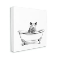 Stupell Industries Hog In kade Minimalna kupaonica Sketch Canvas zidni umjetnički dizajn by Victoria Borges, 24