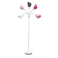Jednostavan dizajn 67 moderna višenamjenska svjetiljka s podesivim Gusjim vratom Bijela podna svjetiljka s ružičastim,