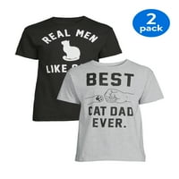Očev dan muških i velikih muških mačka tata grafičke majice kratkih rukava, pakiranje, smiješne mačke majice
