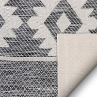 Dobro tkani Portland Sisal Prados jugozapadno geometrijsko sivo 7'10 10'6 Flatweave područja prostirka