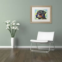 Zaštitni znak likovna umjetnost Rottweiler platno umjetnost Deana Russoa, White Matte, okvir breze