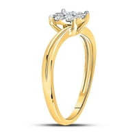 Diamond Deal 10kt žuto zlato žensko okrugli dijamantni cvjetni prsten CTTW