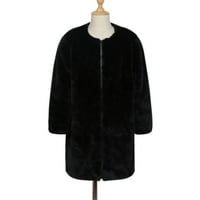 Topovi za djevojčice za djevojčice, jesen / zima ležerna pahuljasta gornja odjeća, udoban kaput, crna, za 2 godine