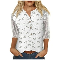 Ženske ljetne majice i bluze, Ženske košulje s dugim rukavima s grafičkim printom, bluze s izrezom u obliku slova