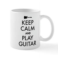 CAFEPRESS - Budite mirni i svirajte gitaru - Oz Ceramic Cug - čaša čaja za novost kave