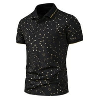 Muške majice u A-listi, Muška modna ležerna ljetna majica kratkih rukava s reverom u obliku zvijezde, muške košulje