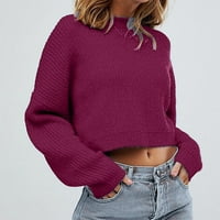 Džemperi za žene u donjem rublju, majica s dugim rukavima, jednobojni casual ženski debeli pulover, pleteni izrez