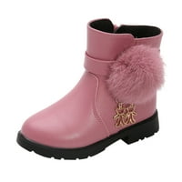 Cipele za djevojčice, cipele za princeze za djevojčice, modne pamučne čizme s mašnom, čizme za snijeg, mekane