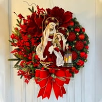 Božićni vijenac ukras ulaznih vrata Božićni ukras za dom Romantični Božićni vijenac za sretnu obitelj