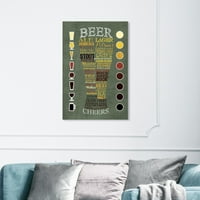 Wynwood Studio Pijeva i alkoholna pića Zidna umjetnička platna otisci 'pivska ljestvica' pivo - zelena, smeđa