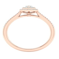 10k dijamantni dijamantni zaručnički prsten od ružičastog zlata