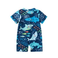 ;/ Jedan kupaći kostim za dječake, kupaći kostimi za Rashard sa slatkim printom morskog psa s kratkim rukavima