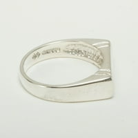 Muški prsten od kubičnog cirkonija od bijelog zlata britanske proizvodnje 18K-opcije veličine-veličina 8,75