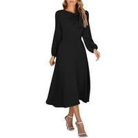 Haljine za žene ležerna zimska jesen Vintage modna haljina s dugim rukavima