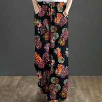 Ljetne hlače za Žene, Ležerne lagane ženske hlače od pamuka i konoplje s printom elastičnog struka, široke casual