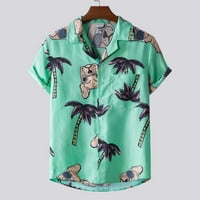 Muške košulje vintage prugasta lagana pletena košulja muška havajska košulja na plaži kratkih rukava s printom