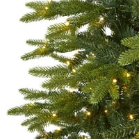 Gotovo prirodno 9 'Zeleni odmor jelka umjetno božićno drvce Prelit Clear LED svjetla