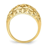 Kupolasti prsten s križnim križem od 14k žutog zlata