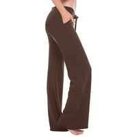 Teretne hlače A. J. ženske joga hlače ženske jesenske tajice za vježbanje elastični struk džep na kopčanje široke
