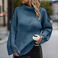 Ženski džemper Fall Tops pleteni pulover casual skakač za tisak dugih rukava Kornjača za vrat Čvrsta boja džemper