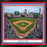 Chicago Cubs - plakat zida Wrigley polja, 22.375 34 uokviren