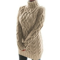 Uvod u novi proizvod ， Women Turtleneck Twist pleteni dugi rukavi topli džemper jesenski zima mini haljina
