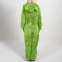 Pidžama za odrasle, plišane ženske pidžame, modni kombinezoni s patentnim zatvaračem s kapuljačom, Dugi kombinezoni