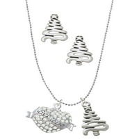 Oduševljenje nakita Silvertone vjerujte na transparenta na bistrim kristalnim srčanim srebrnim tonom Zig Zag šarm