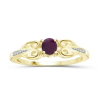 Jewelersclub rubin prsten nakit za rođenje - 0. karat rubin 14k zlatni nakit od srebrnog prstena s bijelim dijamantnim