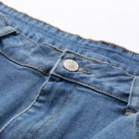 Ženske ljetne hlače Kratki Traper visokog struka, uske kratke hlače s rupama i džepom, ljetne casual labave kratke