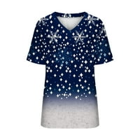 Miayilima majice za žene casual elegantni tiskani kratki rukav v majica majice gornja bluza l